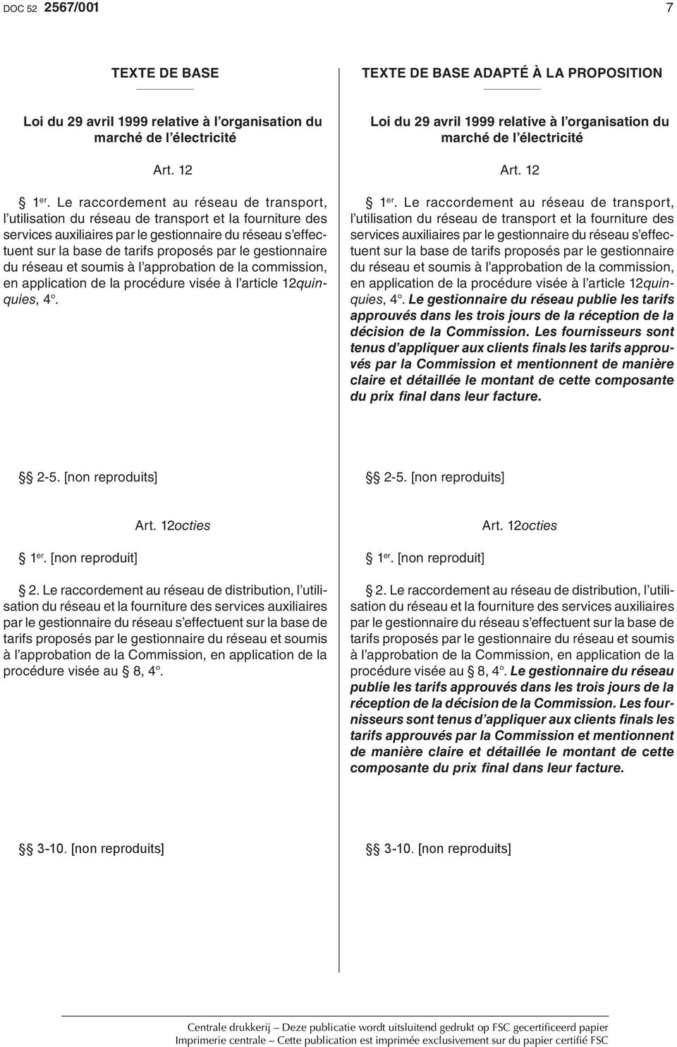 gestionnaire du réseau et soumis à l approbation de la commission, en application de la procédure visée à l article 12quinquies, 4.