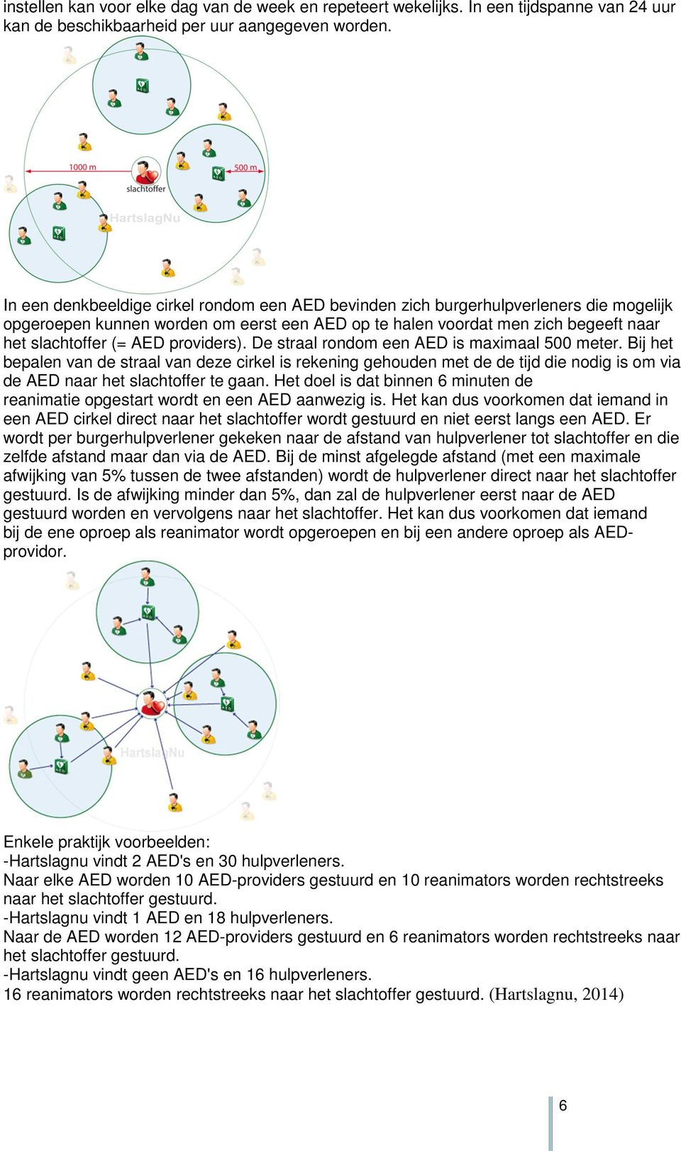 providers). De straal rondom een AED is maximaal 500 meter. Bij het bepalen van de straal van deze cirkel is rekening gehouden met de de tijd die nodig is om via de AED naar het slachtoffer te gaan.