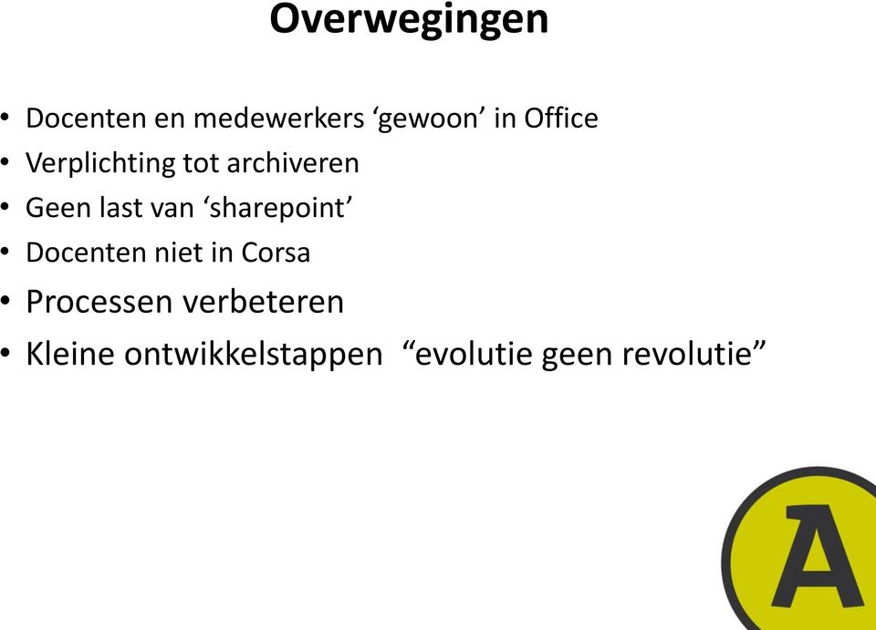 sharepoint Docenten niet in Corsa Processen