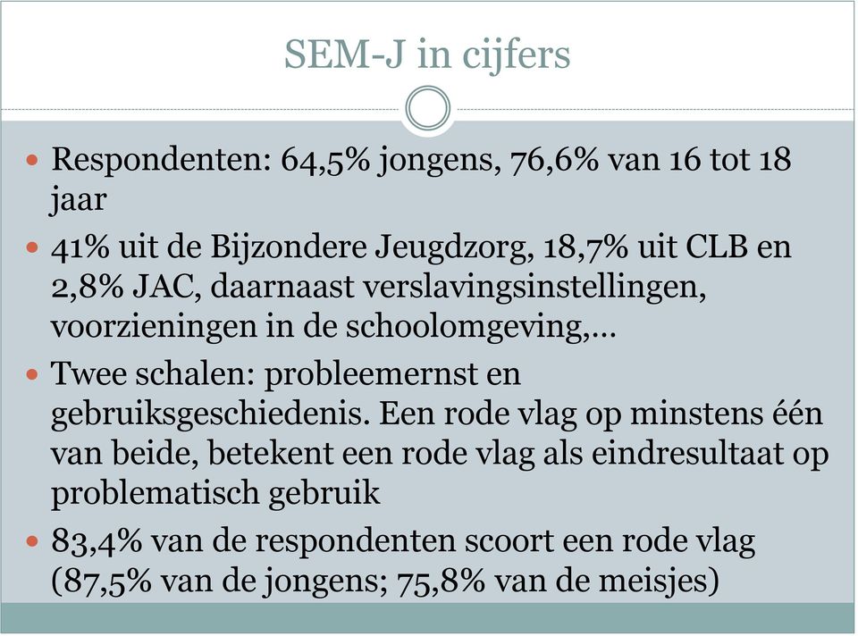 probleemernst en gebruiksgeschiedenis.