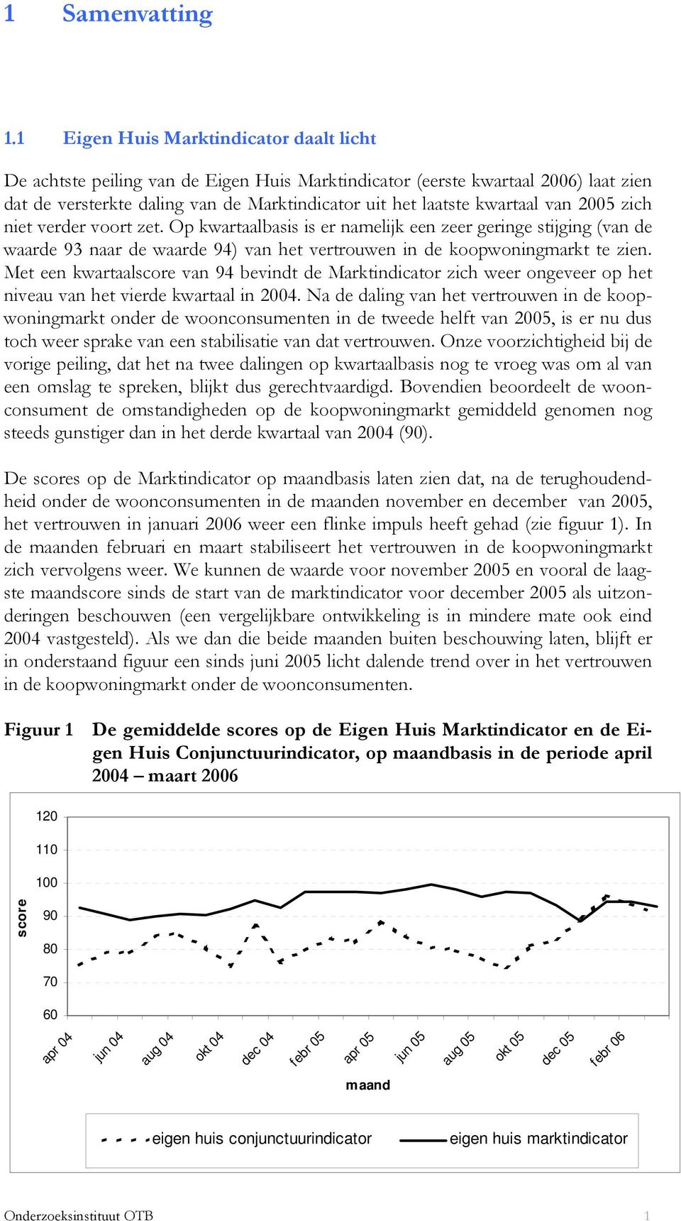 zet. Op kwartaalbasis is er namelijk een zeer geringe stijging (van de waarde 93 naar de waarde 94) van het vertrouwen in de koopwoningmarkt te zien.