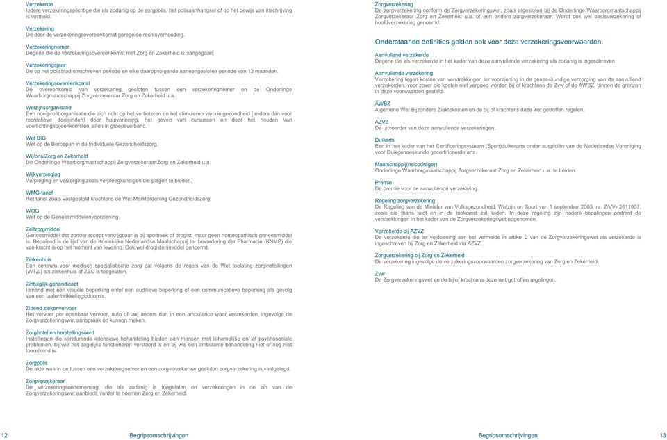 Verzekeringsjaar De op het polisblad omschreven periode en elke daaropvolgende aaneengesloten periode van 12 maanden.