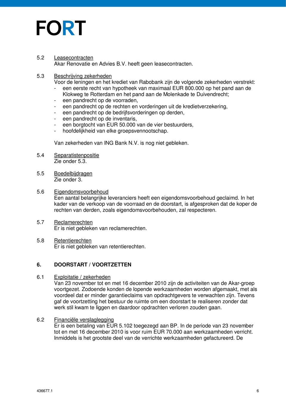 000 op het pand aan de Klokweg te Rotterdam en het pand aan de Molenkade te Duivendrecht; - een pandrecht op de voorraden, - een pandrecht op de rechten en vorderingen uit de kredietverzekering, -