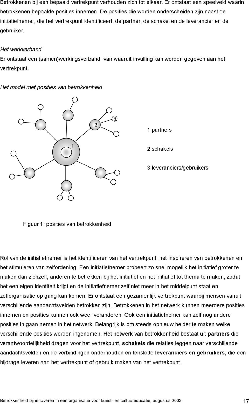 Het werkverband Er ontstaat een (samen)werkingsverband van waaruit invulling kan worden gegeven aan het vertrekpunt.