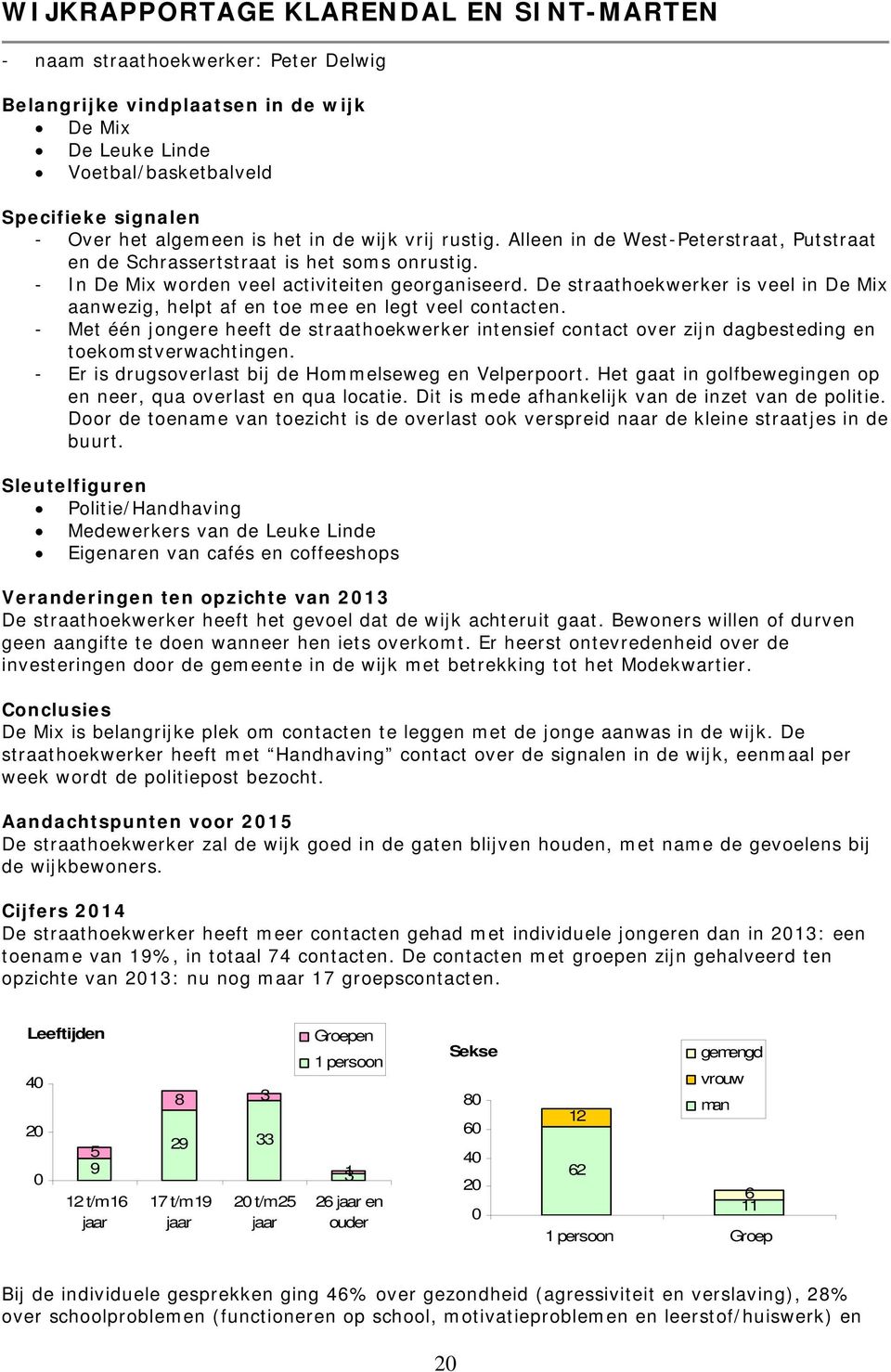 De straathoekwerker is veel in De Mix aanwezig, helpt af en toe mee en legt veel contacten.