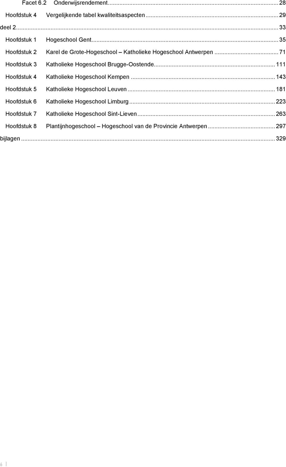 .. 111 Hoofdstuk 4 Katholieke Hogeschool Kempen... 143 Hoofdstuk 5 Katholieke Hogeschool Leuven.