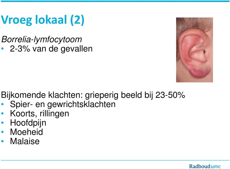 grieperig beeld bij 23-50% Spier- en