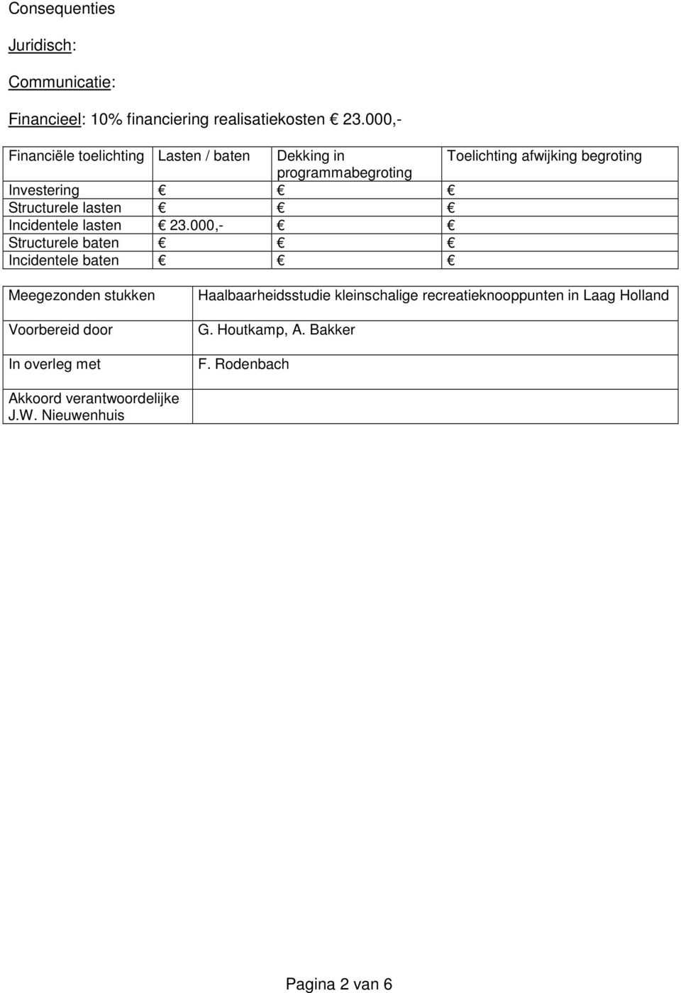 Structurele lasten Incidentele lasten 23.