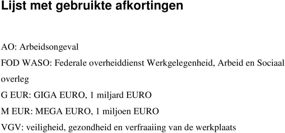overleg G EUR: GIGA EURO, 1 miljard EURO M EUR: MEGA EURO, 1