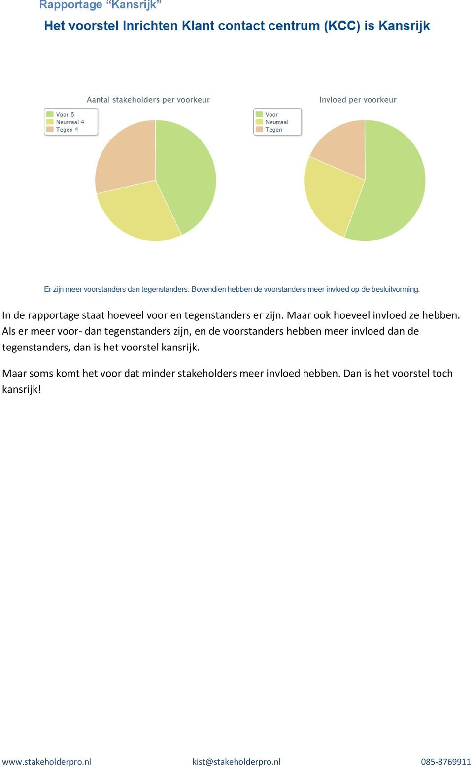 Als er meer voor- dan tegenstanders zijn, en de voorstanders hebben meer invloed dan de