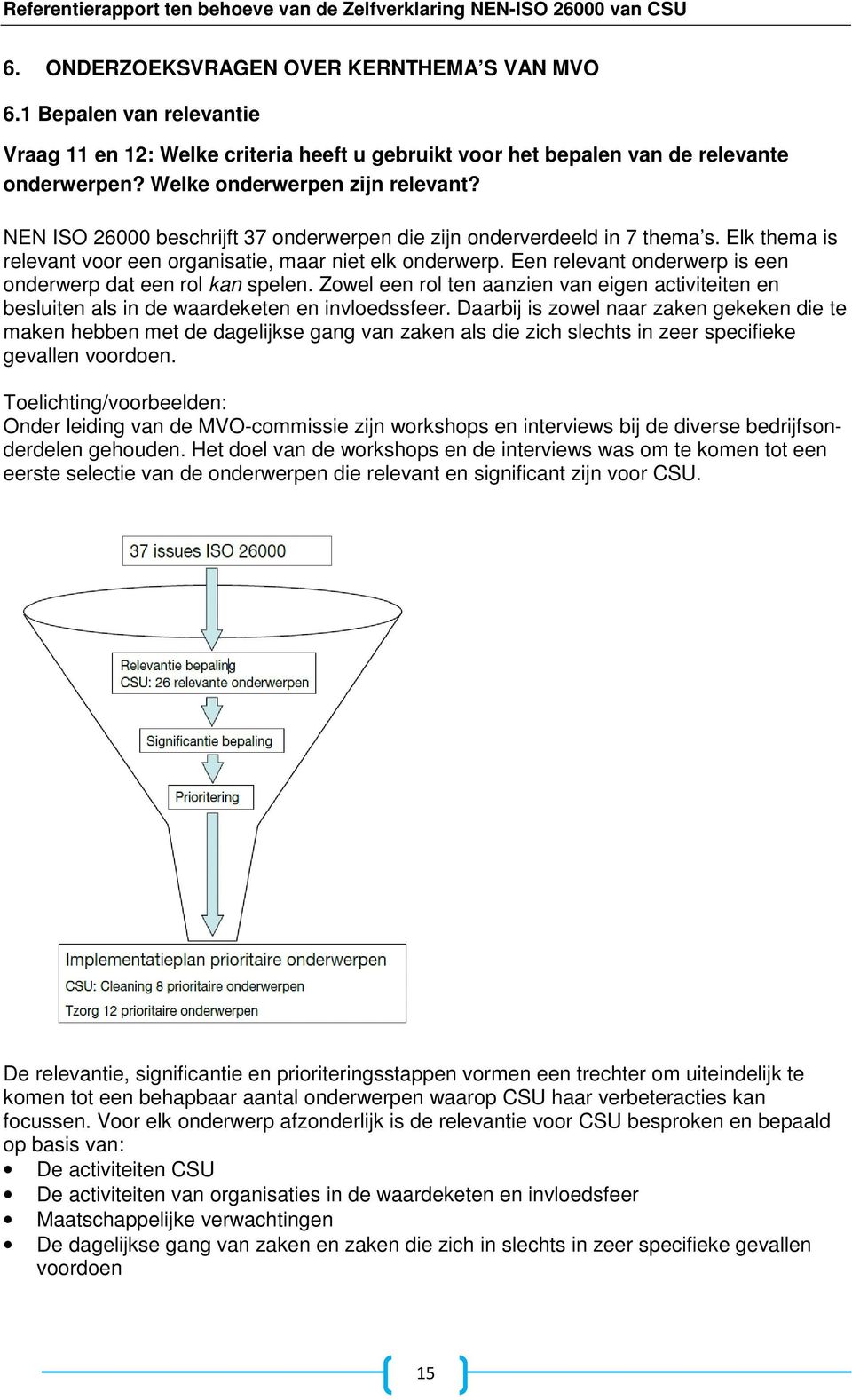 Een relevant onderwerp is een onderwerp dat een rol kan spelen. Zowel een rol ten aanzien van eigen activiteiten en besluiten als in de waardeketen en invloedssfeer.