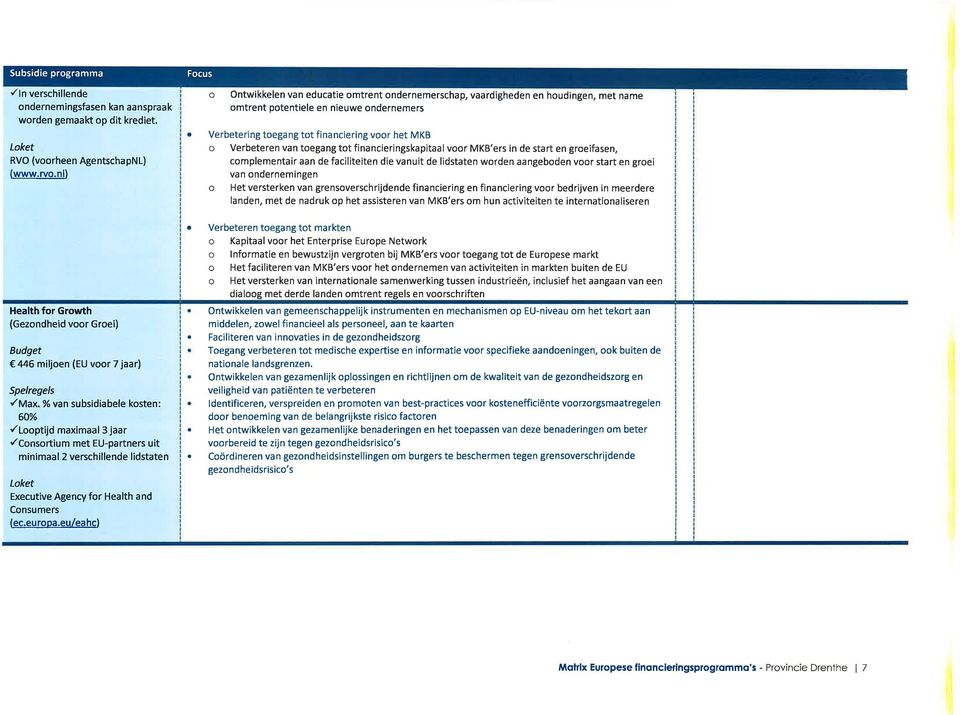 eu/ehc) Ontwikkelen vn eductie mtrent ndernemerschp, vrdigheden en hudingen, met nme mtrent ptentiele en nieuwe ndernemers Verbetering tegng tt finnciering vr het MKB Verbeteren vn tegng tt