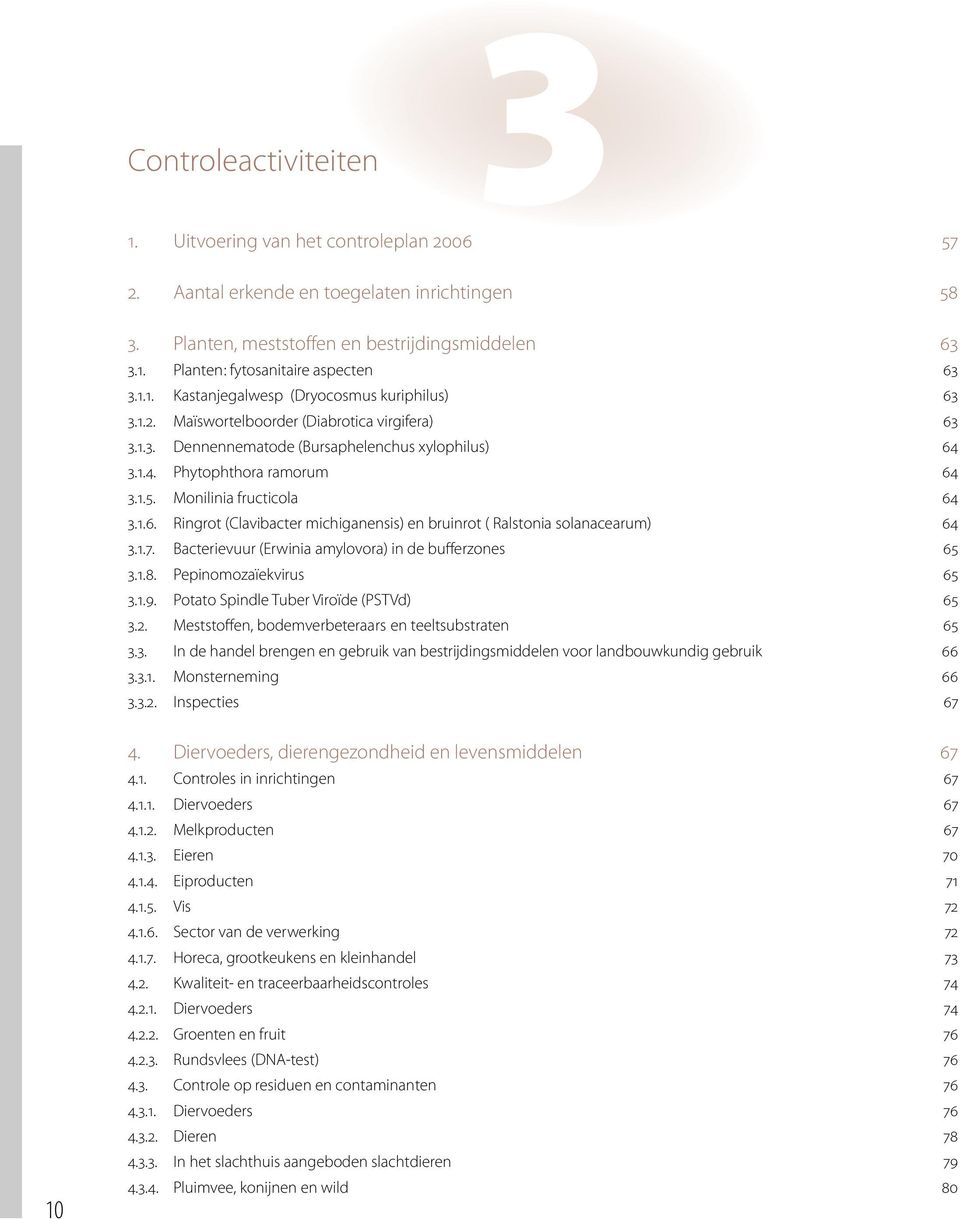 Monilinia fructicola 64 3.1.6. Ringrot (Clavibacter michiganensis) en bruinrot ( Ralstonia solanacearum) 64 3.1.7. Bacterievuur (Erwinia amylovora) in de bufferzones 65 3.1.8. Pepinomozaïekvirus 65 3.