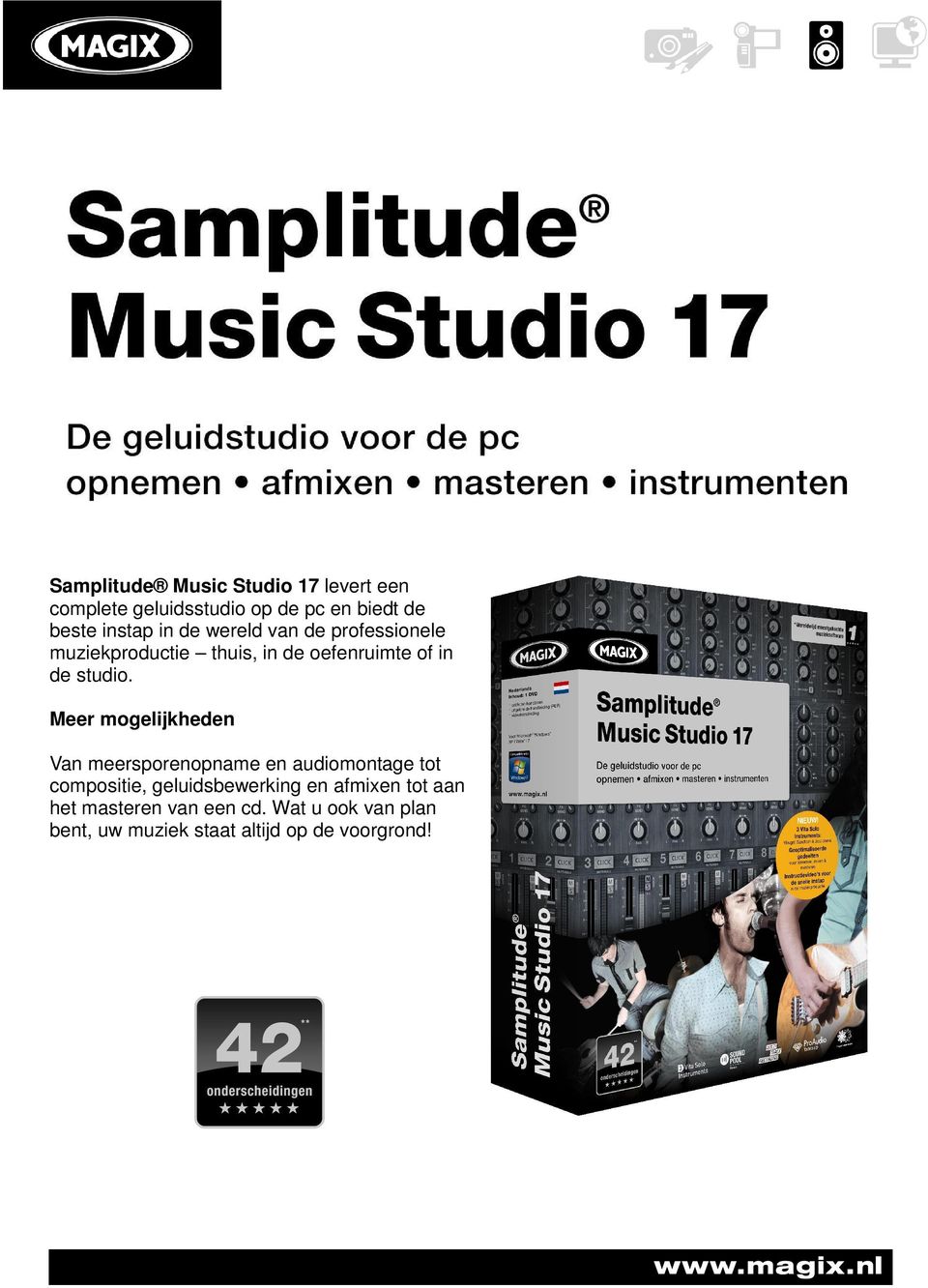 Meer mogelijkheden Van meersporenopname en audiomontage tot compositie, geluidsbewerking en