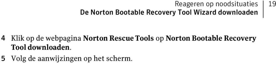 webpagina Norton Rescue Tools op Norton Bootable