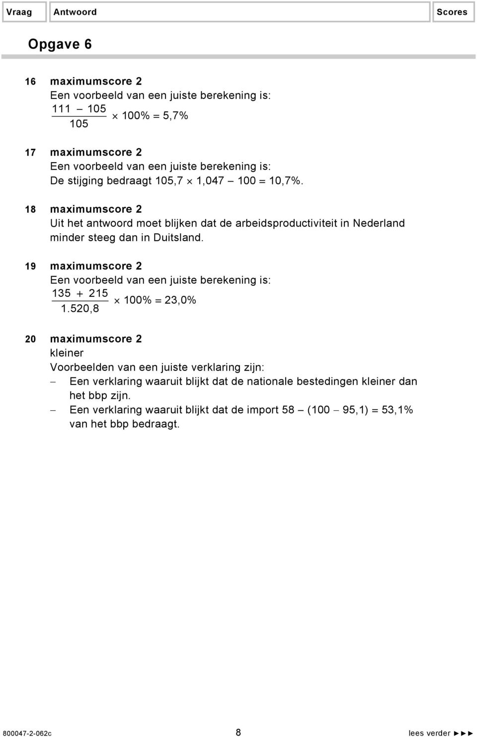 19 maximumscore 2 135 + 215 100% = 23,0% 1.