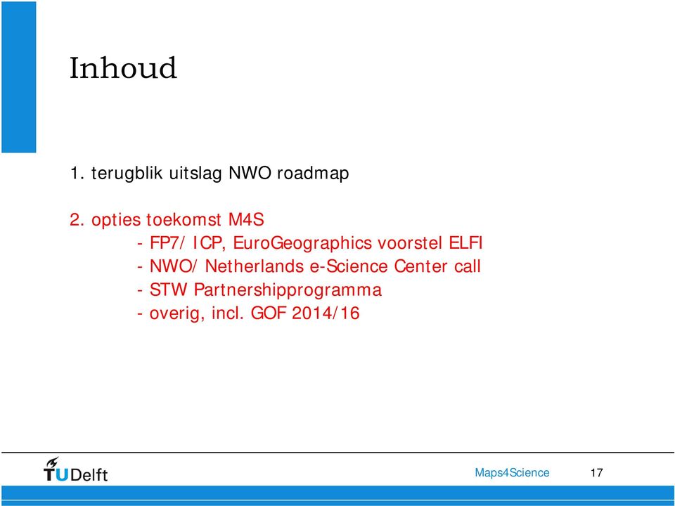 voorstel ELFI - NWO/ Netherlands e-science Center