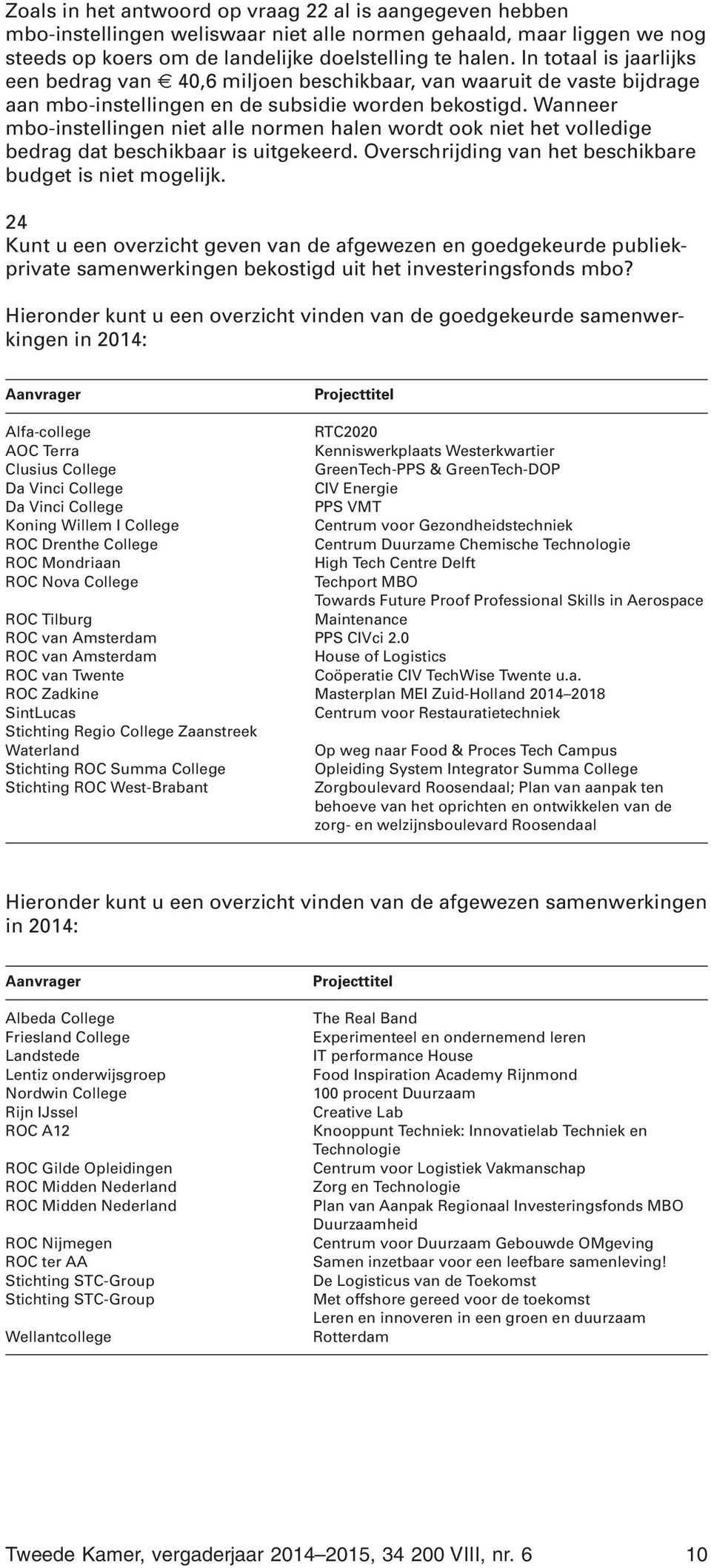 Wanneer mbo-instellingen niet alle normen halen wordt ook niet het volledige bedrag dat beschikbaar is uitgekeerd. Overschrijding van het beschikbare budget is niet mogelijk.