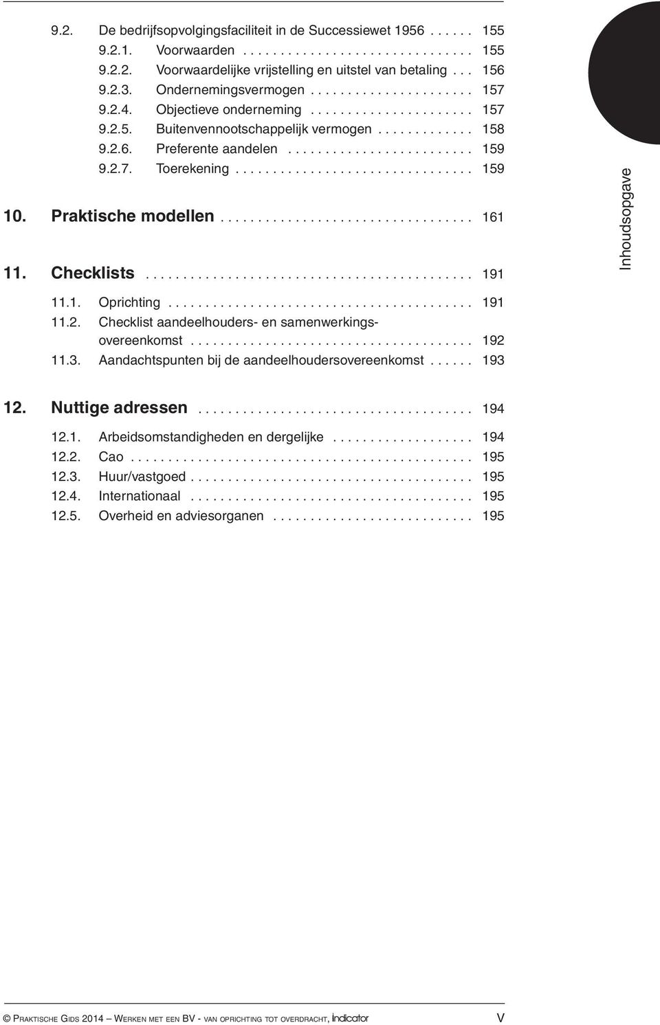 .. 159 10. Praktische modellen... 161 11. Checklists............................................. 191 11.1. Oprichting.......................................... 191 11.2.