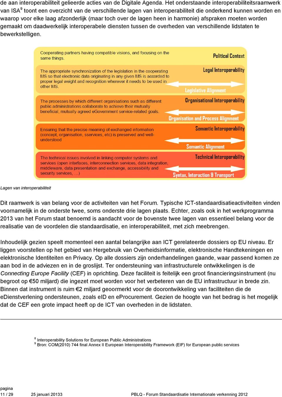 toch over de lagen heen in harmonie) afspraken moeten worden gemaakt om daadwerkelijk interoperabele diensten tussen de overheden van verschillende lidstaten te bewerkstelligen.