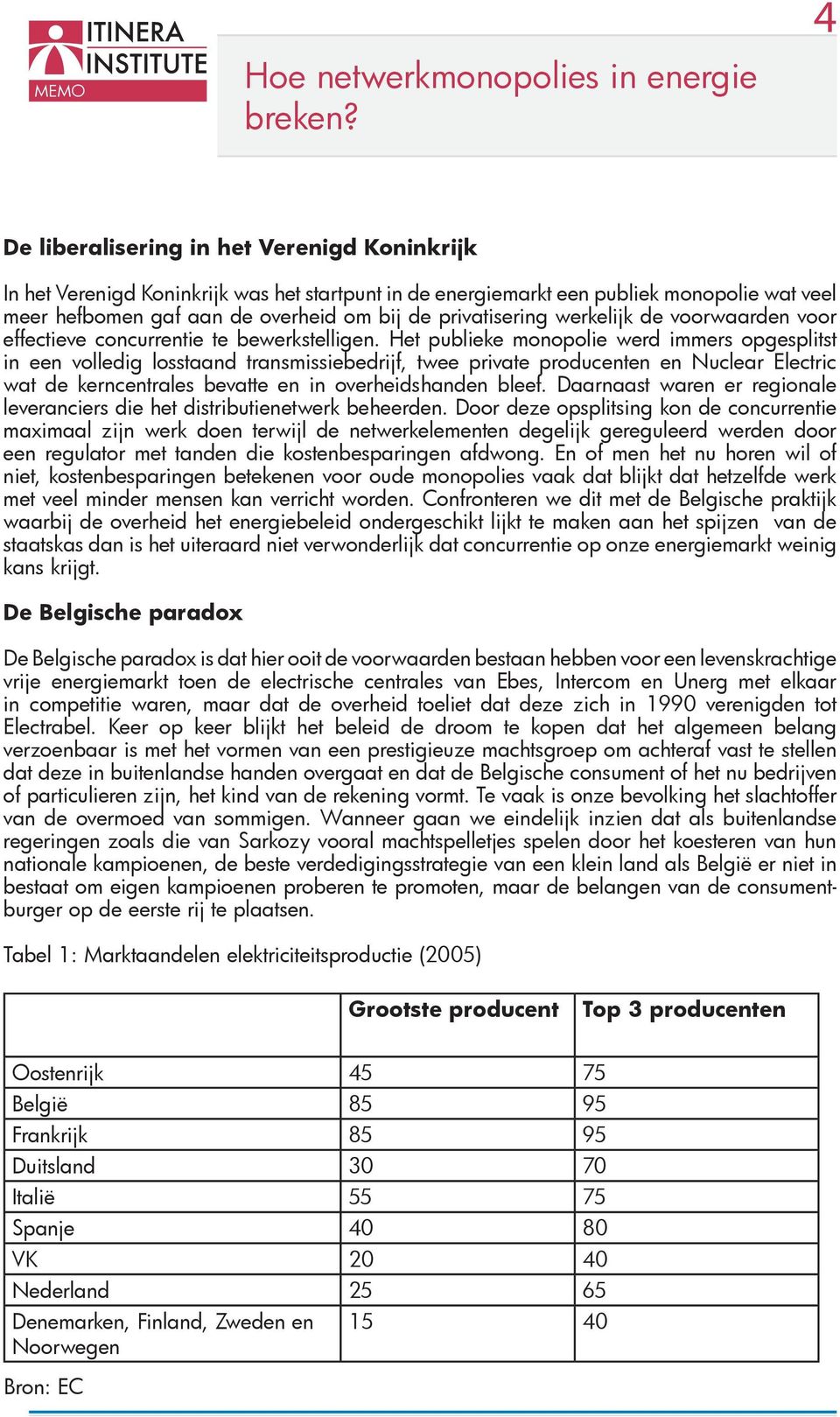 Het publieke monopolie werd immers opgesplitst in een volledig losstaand transmissiebedrijf, twee private producenten en Nuclear Electric wat de kerncentrales bevatte en in overheidshanden bleef.