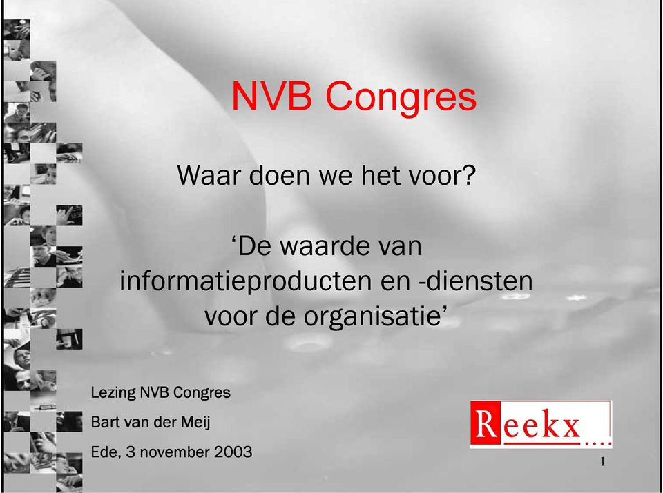 -diensten voor de organisatie Lezing NVB