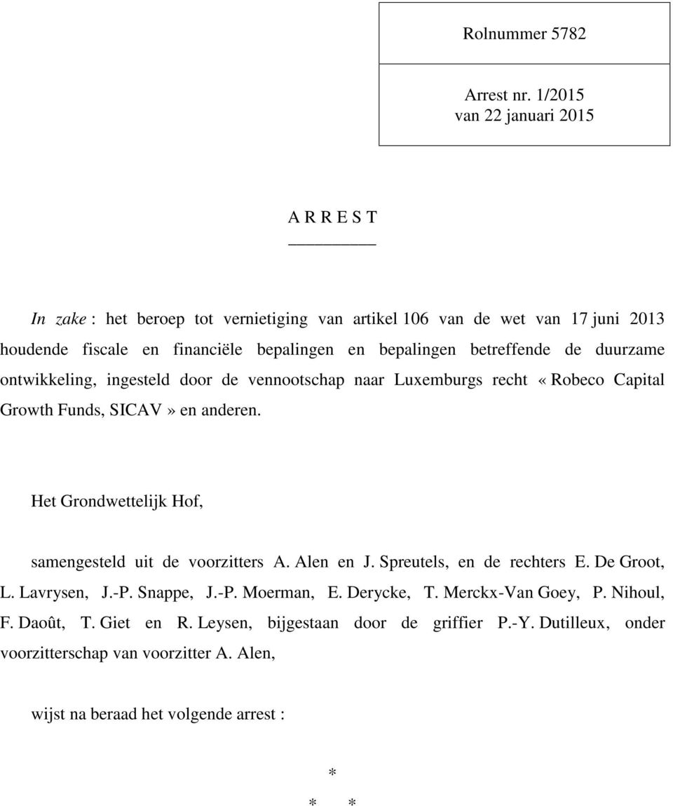 bepalingen betreffende de duurzame ontwikkeling, ingesteld door de vennootschap naar Luxemburgs recht «Robeco Capital Growth Funds, SICAV» en anderen.