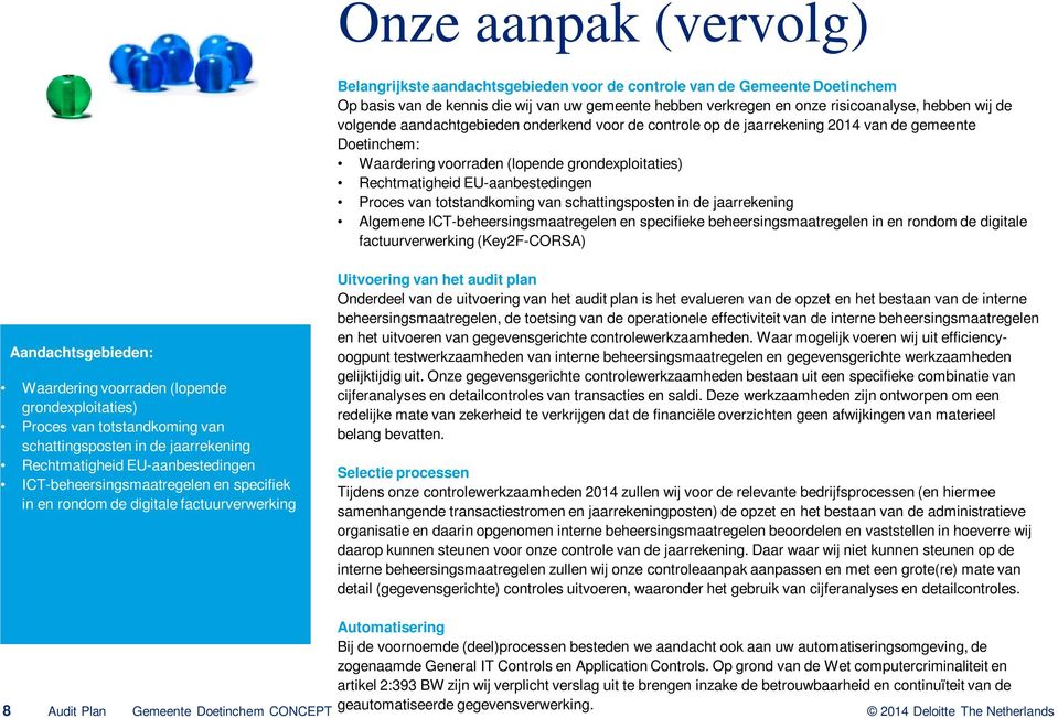 totstandkoming van schattingsposten in de jaarrekening Algemene ICT-beheersingsmaatregelen en specifieke beheersingsmaatregelen in en rondom de digitale factuurverwerking (Key2F-CORSA)