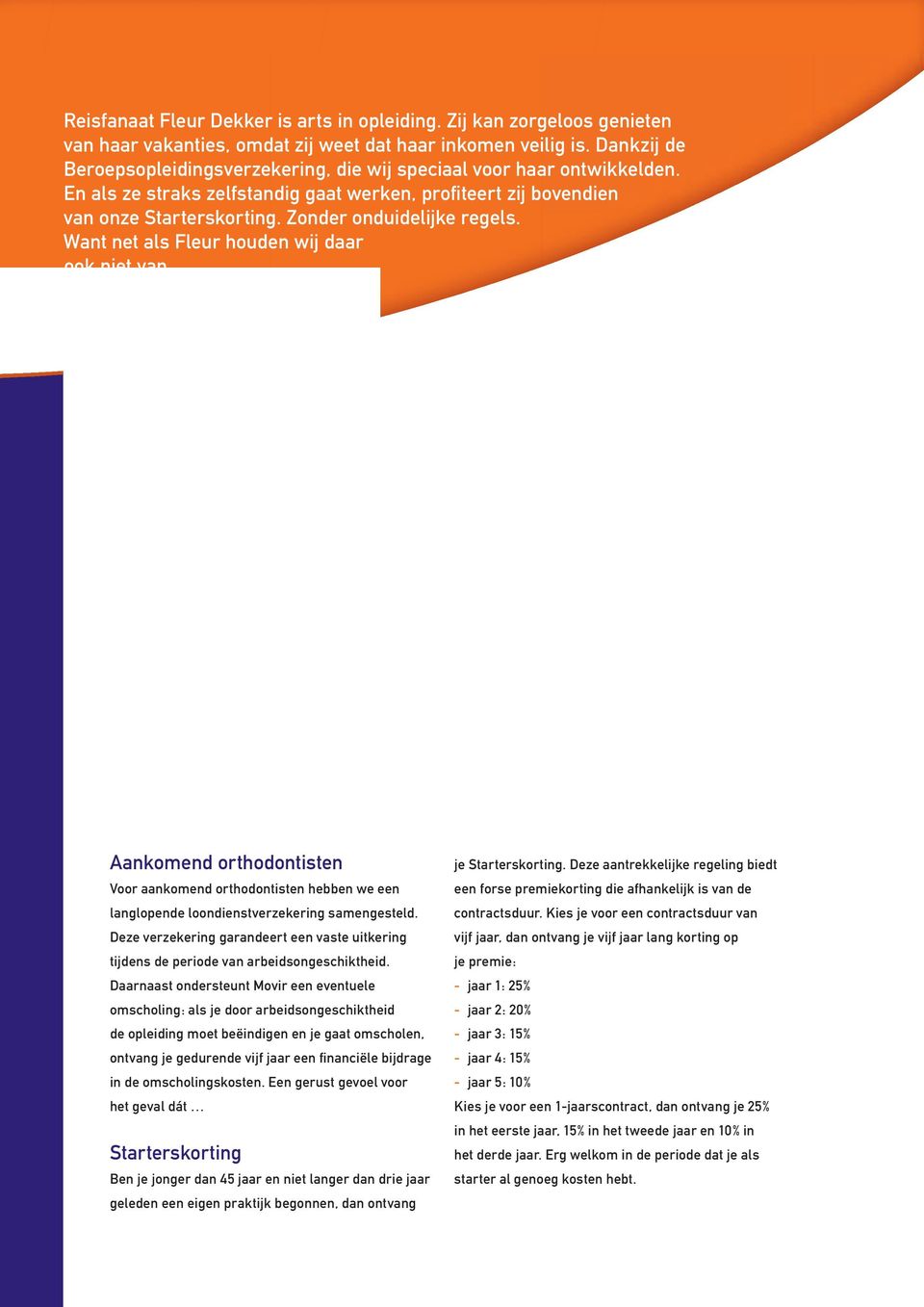 Zonder onduidelijke regels. Want net als Fleur houden wij daar ook niet van Aankomend orthodontisten Voor aankomend orthodontisten hebben we een langlopende loondienstverzekering samengesteld.