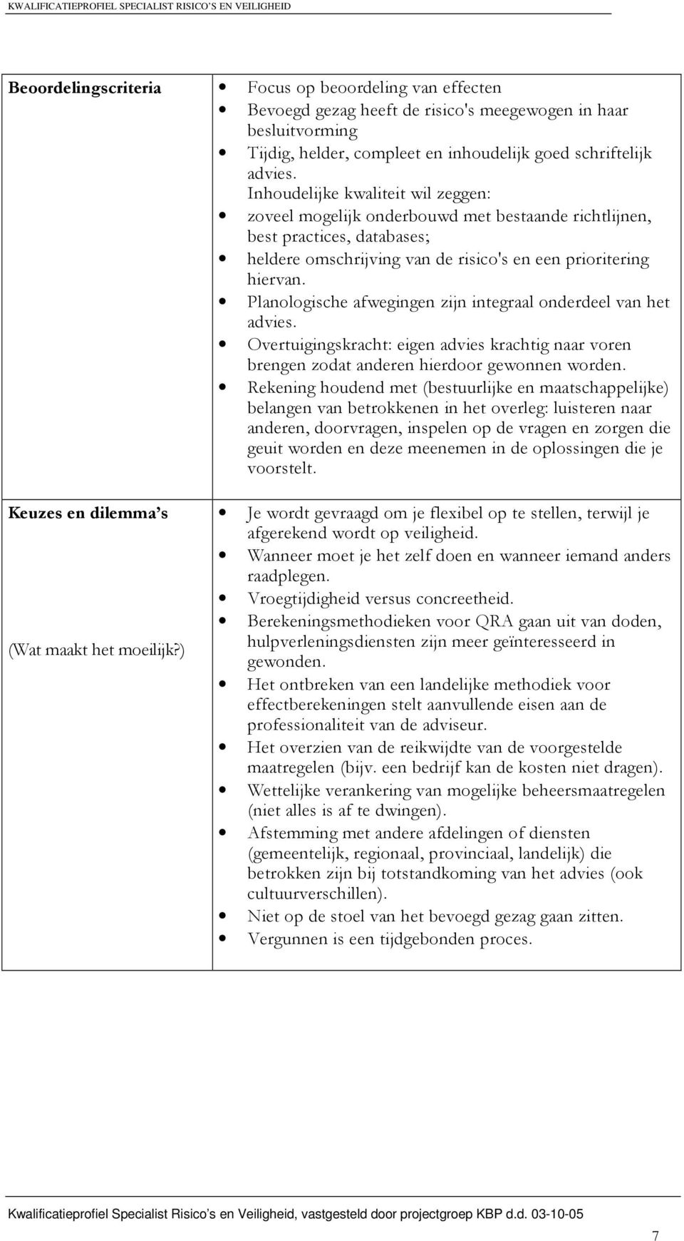 Planologische afwegingen zijn integraal onderdeel van het advies. Overtuigingskracht: eigen advies krachtig naar voren brengen zodat anderen hierdoor gewonnen worden.