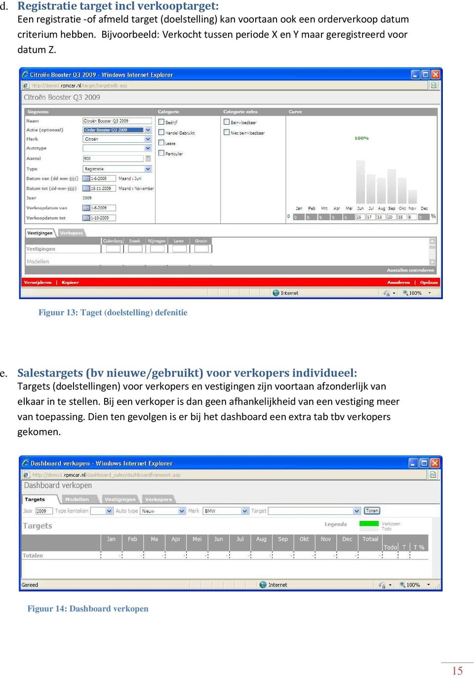 Salestargets (bv nieuwe/gebruikt) voor verkopers individueel: Targets (doelstellingen) voor verkopers en vestigingen zijn voortaan afzonderlijk van elkaar in