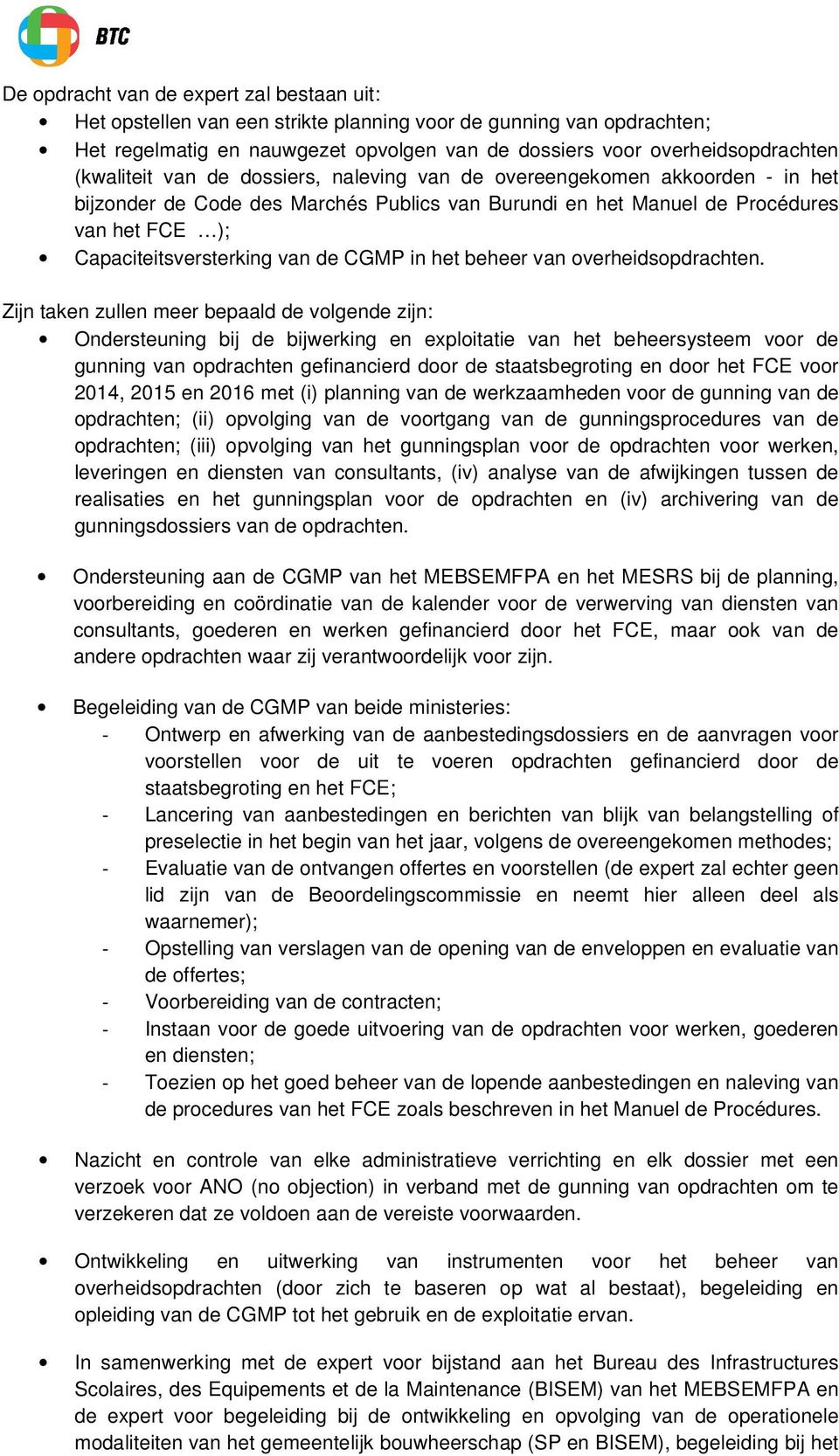 de CGMP in het beheer van overheidsopdrachten.