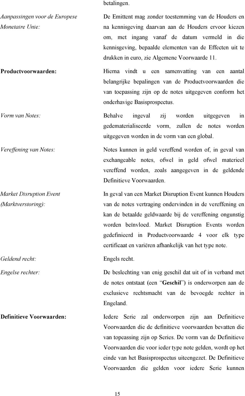 datum vermeld in die kennisgeving, bepaalde elementen van de Effecten uit te drukken in euro, zie Algemene Voorwaarde 11.