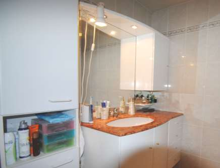 De luxe badkamer is vergroot en vernieuwd met wastafelmeubel en jacuzzi welke tevens als douche of stoomcabine te gebruiken is.