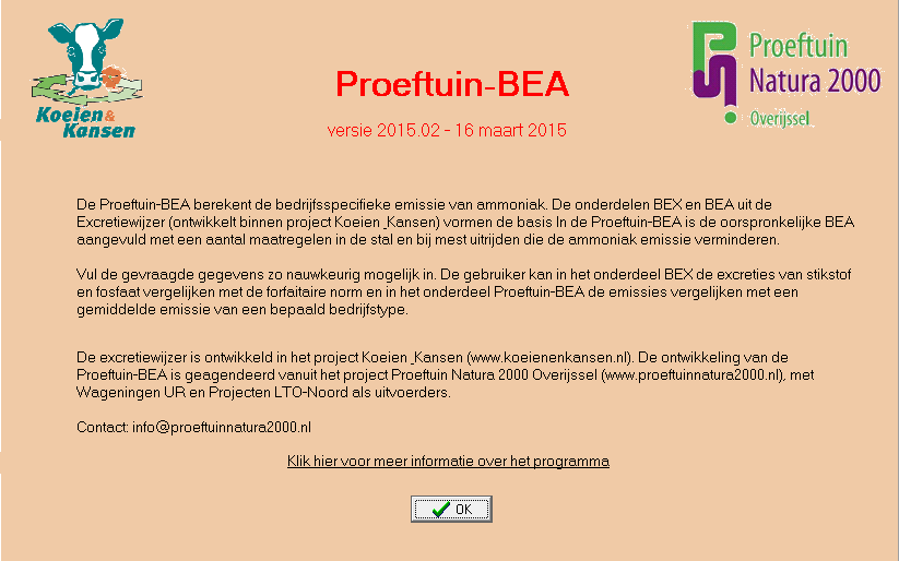 Stap 10. U kunt nu met de Proeftuin-BEA gaan werken. Er zijn verschillende mogelijkheden om voortaan de Proeftuin-BEA op te starten (zie 3.