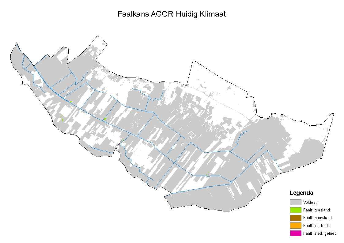 Figuur 1: Toetsing wateropgave huidige situatie met huidig klimaat Figuur 2: Toetsing