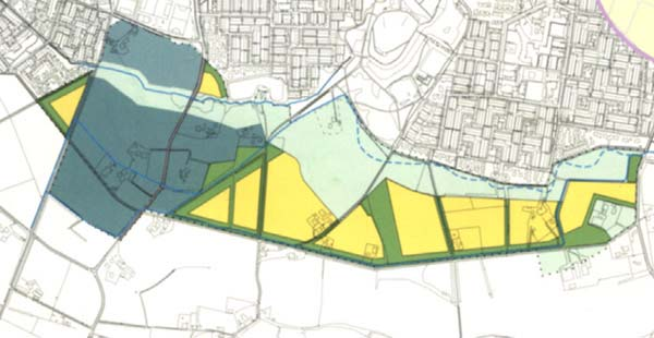 Figuur 5.1: Projectgebied Het Brunink met deelgebieden (bron kaartje: http://www.enschede-stad.nl/projecten.php?project=brunink) 7 6a 5b 5a 4 3 2 