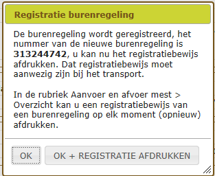 Als u akkoord gaat, kiest u voor Ondertekenen Nadat u op ok hebt geklikt, wordt de burenregeling geregistreerd en wordt het burenregelingnummer toegekend.