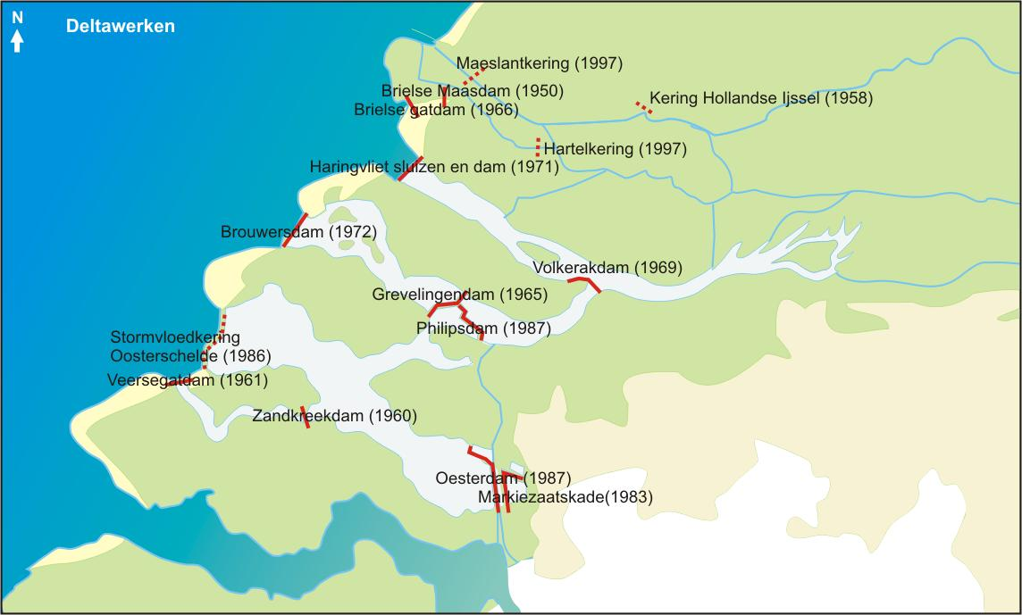 Oosterschelde heeft de periode van 1967 tot 1987 omvat. In eerste instantie betroffen de werken de voorbereidingen voor de volledige afsluiting van het bekken (zie de Ronde e.a., 2012, voor een overzicht van de verschillende onderdelen van de werkzaamheden).