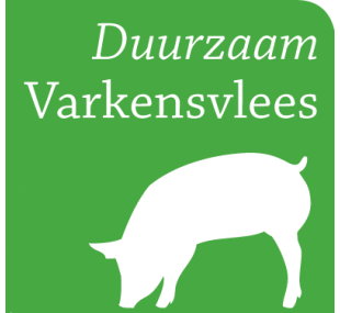 Keten Duurzaam Varkensvlees Dit keurmerk geeft aan dat de varkens op een duurzame, verantwoorde manier zijn gehouden.