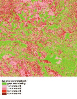 Geo-Informatie Nederland Fig. 9. De dynamiek van het grondgebruik. This knowledge is applicable in various subject areas that make use of land use scenarios or prediction models.