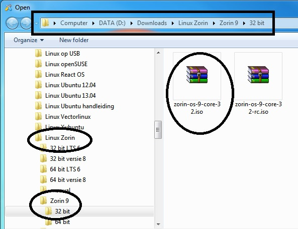 Handleiding installatie Zorin OS 9 Core 2 Vervolgens verschijnt er een venster genaamd: winmd5sum Nullriver Software Klik op de knop met de drie puntjes (zie afbeelding hierboven), er wordt een nieuw