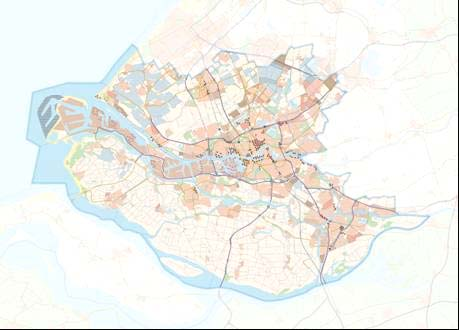 3.2 Begrenzing van het studiegebied Het studiegebied voor de verkenning beslaat uit het gebied van de Stadsregio Rotterdam, het Westland en de Hoeksche Waard.