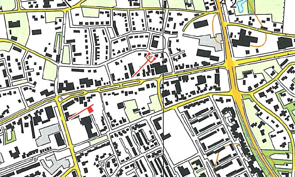 14 Uitsnede topografische kaart met aanduiding plangebied Satellietfoto met