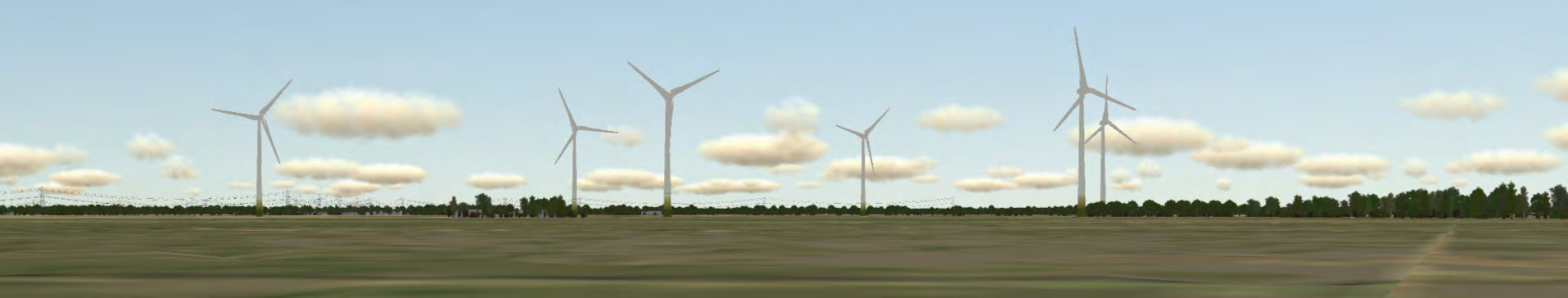 Windenergie Drenthe 45 Vogelvlucht opstelling 1 - Zicht vanuit N34