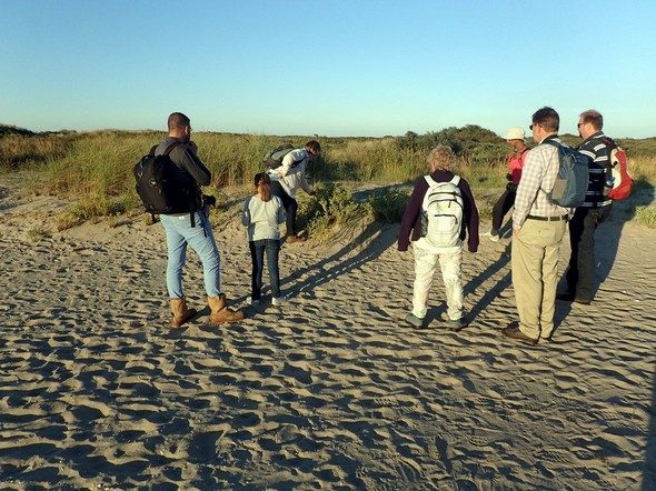 Bij de afvalbak. Rond 1995 was het landschap vanaf de afvalbak richting zee geheel kaal. In 1993 en 1995 trad een uitzonderlijke hoge waterstand op van de Maas.