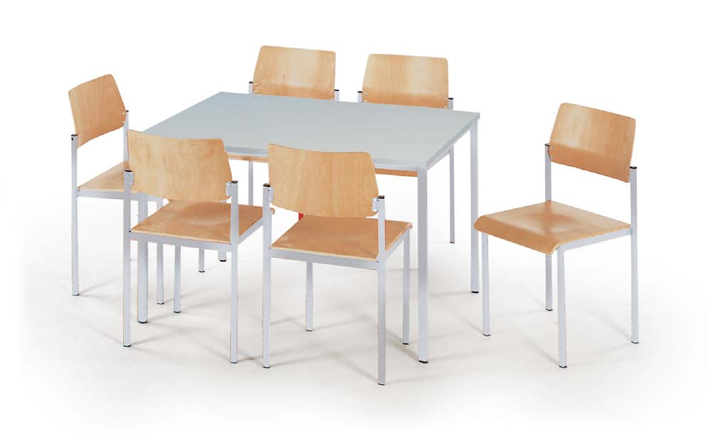 Tafel-stoel combinaties Classic bestaande uit: 1 tafel lengte: 800 breedte: 800 hoogte: 750 4 stoelen serie CLASSIC breedte: 475 diepte: 530 hoogte: 830 zitbreedte: 420 zithoogte: 455 zitdiepte: 450