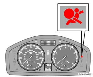 Veiligheid AIRBAG-systeem Behalve het waarschuwingslampje verschijnt er, in die gevallen waarin dat nodig is, een melding op het informatiedisplay.