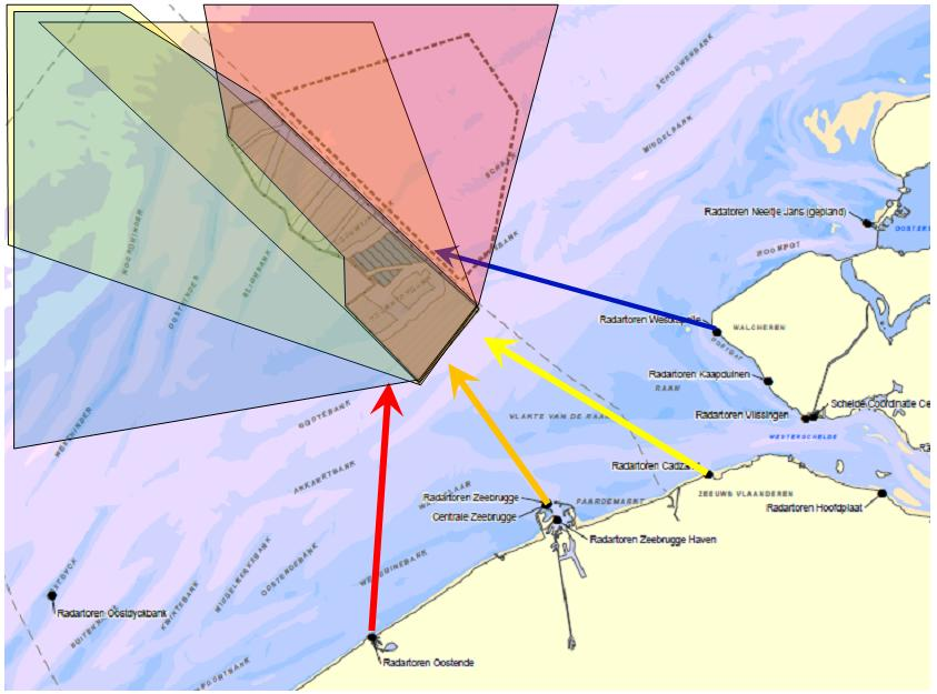 11.1.2 Mogelijke detectie door zijlobes Uit de voorgaande analyses en simulaties blijkt dat de offshore windturbineparken binnen het Belgische concessiegebied niet door de zijlobes van de SRK