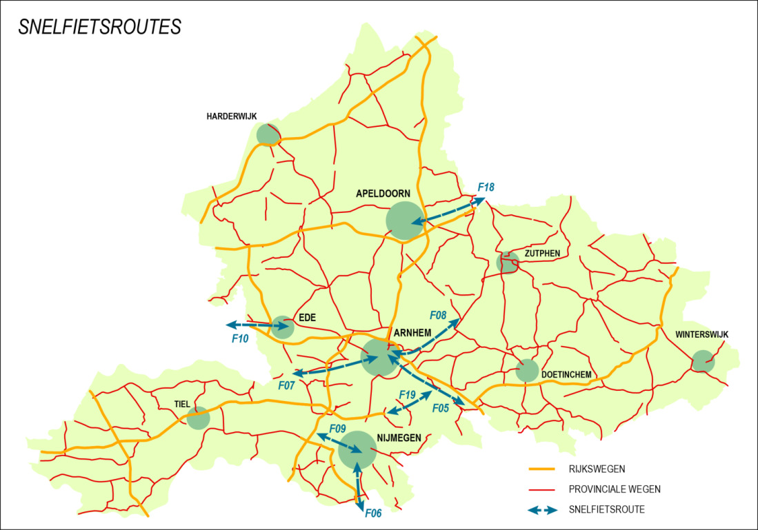 OV visie (OM14) Stand van zaken: Eind 2013 is de Toekomstagenda voor Snelfietspaden overhandigd aan de minister van IenM waarin ook de beoogde snelfietsroutes in Gelderland zijn opgenomen.